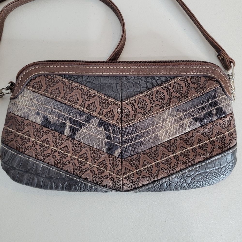 Relic (Fossil) Faux Leather Crocodile Snakeskin Embossed Crossbody Bag